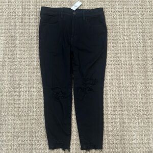 NWT American Eagle Distressed Black Denim Jeggings 12-XSHORT